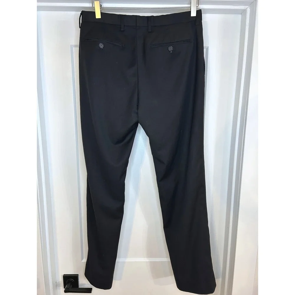 Banana Republic Mens Tailored Slim‎ Fit Black 100% Wool Dress Pants 31x30 Office